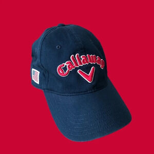Callaway Golf Mens cotton Navy Blue Embroidered Baseball Hat Cap American Flag